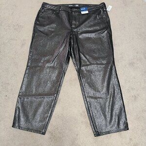 Woman's Jeans Black Denim Metallic finish size 20